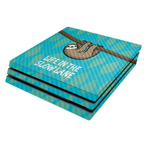 MightySkins Carbon Fiber Skin for Sony PS4 Pro Console - Slow Sloth | Protective, Durable Textured Carbon Fiber Finish | Easy to Apply, Remove, and C