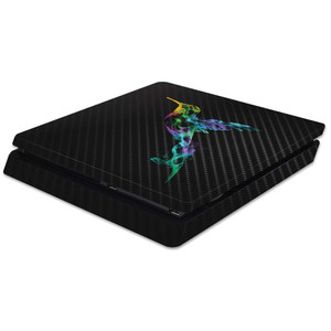 MightySkins Carbon Fiber Skin for Sony PS4 Slim Console - Strange Smoke | Protective, Durable Textured Carbon Fiber Finish | Easy to Apply, Remove, a