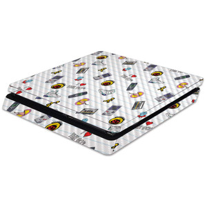 MightySkins Carbon Fiber Skin for Sony PS4 Slim Console - Love The 90s | Protective, Durable Textured Carbon Fiber Finish | Easy to Apply, Remove, an