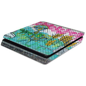 MightySkins Carbon Fiber Skin for Sony PS4 Slim Console - Mother Garden | Protective, Durable Textured Carbon Fiber Finish | Easy to Apply, Remove, a