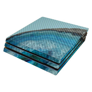 MightySkins Carbon Fiber Skin for Sony PS4 Pro Console - Blue Agate | Protective, Durable Textured Carbon Fiber Finish | Easy to Apply, Remove, and C