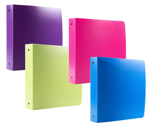 Filexec Ez Comfort 3 Ring Binder, 2 Inch Capacity, 5 Tabbed Dividers, Opaque, Letter Size, Pack of 4, Blue, Hot Pink, Purple, Green (50152-6474)