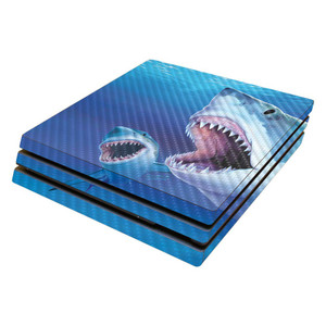 MightySkins Carbon Fiber Skin for Sony PS4 Pro Console - Great Whites | Protective, Durable Textured Carbon Fiber Finish | Easy to Apply, Remove, and