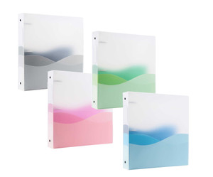 filexec Products Wave, 3-Ring Binder, 2" Capacity, 3-Interior Pockets, Assorted Pack of 4 (50644-6449)