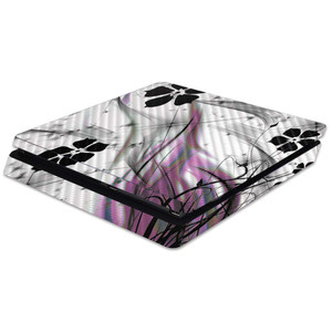 MightySkins Carbon Fiber Skin for Sony PS4 Slim Console - Gray World | Protective, Durable Textured Carbon Fiber Finish | Easy to Apply, Remove, and