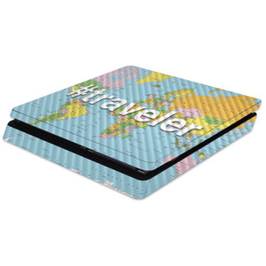 MightySkins Carbon Fiber Skin for Sony PS4 Slim Console - Traveler | Protective, Durable Textured Carbon Fiber Finish | Easy to Apply, Remove, and Ch