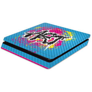 MIGHTY SKINS MightySkins Carbon Fiber Skin for Sony PS4 Slim Console - Art Graffiti | Protective, Durable Textured Carbon Fiber Finish | Easy to Appl