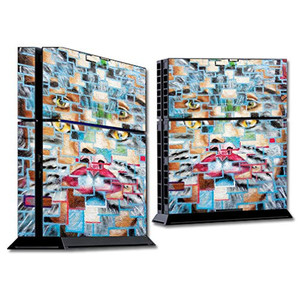 MightySkins Skin Compatible with Sony PS4 Console - Face Tiles | Protective, Durable, and Unique Vinyl Decal wrap Cover | Easy to Apply, Remove, and