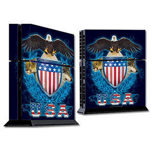 MightySkins Skin Compatible with Sony PS4 Console - USA Trinity | Protective, Durable, and Unique Vinyl Decal wrap Cover | Easy to Apply, Remove, and