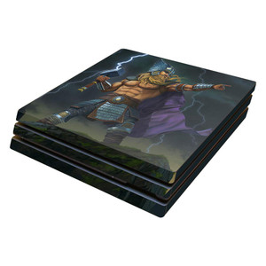 MightySkins Skin Compatible with Sony PS4 Pro Console - God of Thunder | Protective, Durable, and Unique Vinyl Decal wrap Cover | Easy to Apply, Remo