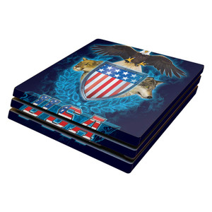 MightySkins Skin Compatible with Sony PS4 Pro Console - USA Trinity | Protective, Durable, and Unique Vinyl Decal wrap Cover | Easy to Apply, Remove,