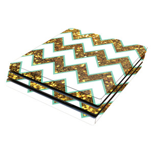 MightySkins Skin Compatible with Sony PS4 Pro Console - Glitzy Chevron | Protective, Durable, and Unique Vinyl Decal wrap Cover | Easy to Apply, Remo