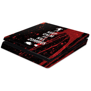MightySkins Skin Compatible with Sony PS4 Slim Console - Kill Zombies | Protective, Durable, and Unique Vinyl Decal wrap Cover | Easy to Apply, Remov