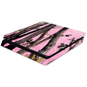 MightySkins Skin Compatible with Sony PS4 Slim Console - Pink Tree Camo | Protective, Durable, and Unique Vinyl Decal wrap Cover | Easy to Apply, Rem