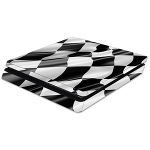 MightySkins Skin Compatible with Sony PS4 Slim Console - Race Flag | Protective, Durable, and Unique Vinyl Decal wrap Cover | Easy to Apply, Remove,