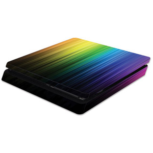 MightySkins Skin Compatible with Sony PS4 Slim Console - Rainbow Streaks | Protective, Durable, and Unique Vinyl Decal wrap Cover | Easy to Apply, Re