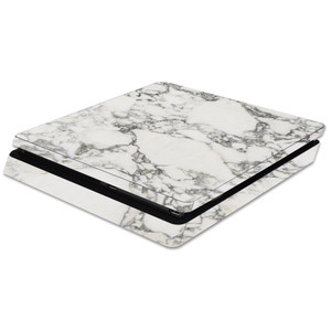 MightySkins Skin Compatible with Sony PS4 Slim Console - White Marble | Protective, Durable, and Unique Vinyl Decal wrap Cover | Easy to Apply, Remov