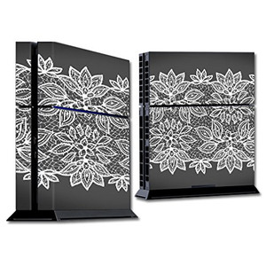 MightySkins Skin Compatible with Sony PS4 Console - Floral Lace | Protective, Durable, and Unique Vinyl Decal wrap Cover | Easy to Apply, Remove, and