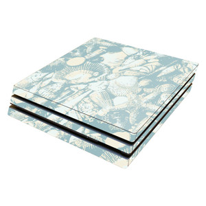 MightySkins Skin Compatible with Sony PS4 Pro Console - Blue Seashells | Protective, Durable, and Unique Vinyl Decal wrap Cover | Easy to Apply, Remo