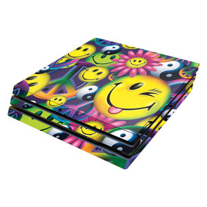 MightySkins Skin Compatible with Sony PS4 Pro Console - Peace Smile | Protective, Durable, and Unique Vinyl Decal wrap Cover | Easy to Apply, Remove,