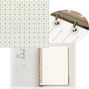 Paper Hole Punch Reinforcement Stickers 2500 Pack - 0.25" Binder Hole Reinforcement Circles Paper Binder Spine Labels for Hole-Punched Pages,