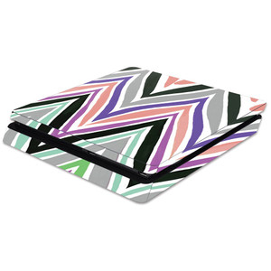 MightySkins Skin Compatible with Sony PS4 Slim Console - Colorful Chevron | Protective, Durable, and Unique Vinyl Decal wrap Cover | Easy to Apply, R