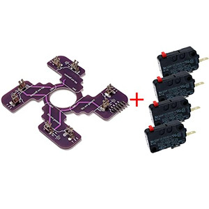 Replaced JLF PCB for Sanwa TP-MA PCB Board With 4pcs D3V .187" Microswitches Hot Swap Joystick Board for OTTO DIY V2 V5 Kit (Purple with 4pcs D3V swi