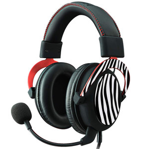 MightySkins Skin Compatible with Kingston HyperX Cloud II Gaming Headset - Black Zebra | Protective, Durable, and Unique Vinyl Decal wrap Cover | Eas