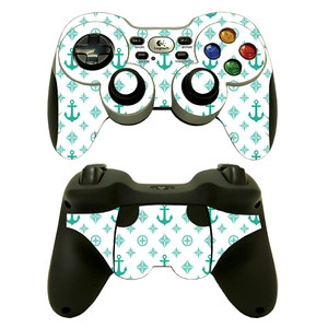 MightySkins Skin Compatible with Logitech Wireless Gamepad F710 - Teal Designer | Protective, Durable, and Unique Vinyl Decal wrap Cover | Easy to Ap