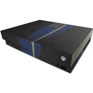 MightySkins Skin Compatible with Microsoft One X Console Only - Thin White Line | Protective, Durable, and Unique Vinyl Decal wrap Cover | Easy to Ap