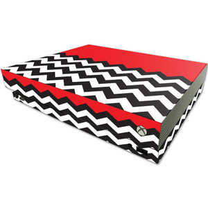 MightySkins Skin Compatible with Microsoft One X Console Only - Red Chevron | Protective, Durable, and Unique Vinyl Decal wrap Cover | Easy to Apply,