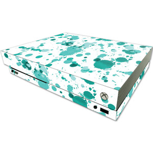 MightySkins Skin Compatible with Microsoft One X Console Only - Teal Splatter | Protective, Durable, and Unique Vinyl Decal wrap Cover | Easy to Appl
