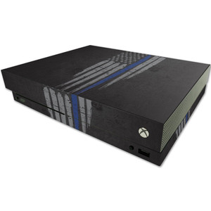 MightySkins Skin Compatible with Microsoft One X Console Only - Thin Blue Line | Protective, Durable, and Unique Vinyl Decal wrap Cover | Easy to App