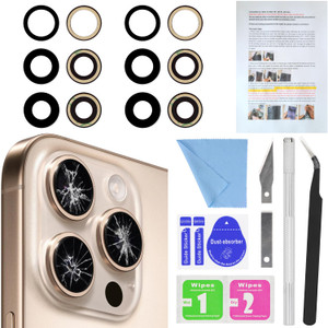 2PCS ASDAWN Back Rear Camera Lens Glass Replacement for iPhone 16 Pro Max and 16 Pro Camera Glass Lens Replacement with Pre-Installed Adhesive + Repa