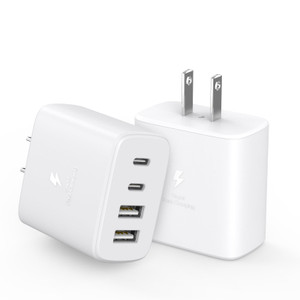 USB C Charger Block,40W 2Pack 4Port PD USB C Charger Block Power Adapter+QC Wall Charging Plug Fast Charging Blocks Multiport Brick for iPhone 17 Pro