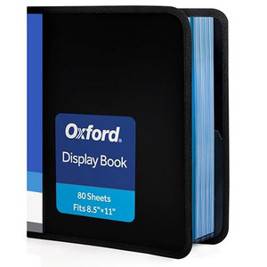 Oxford 80 Pocket Binder with Plastic Sleeves, 8.5 X 11 Displays 160 Pages, Presentation Binder for Documents, Photos, Artwork, Projects, Recipes
