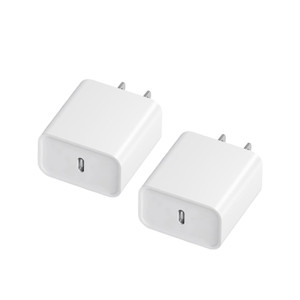 2-Pack, Fast Charger USB C, Dual Ports Plug Wall Charger,USB C Fast Charger Block Compatible with 16/15/15 Pro/15 Pro Max/15 Plus/S24/S24+/S24U (2P-2