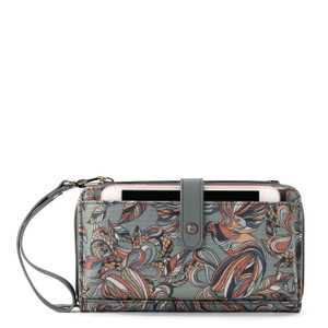 Sakroots Womens Canvas, Large Smartphone Crossbody Bag in Coated Canvas Convertible Purse with Detachable Wristlet Strap I, Grey Treehouse, One Size