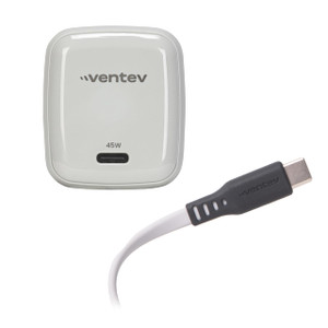 Ventev  45W USB C to USB C with Wall Charger for iPhone 17, Pro, Pro Max & Air, iPhones 16-12, AirPods, iPad Pro, Samsung S25, Pixel 9 | Type C Char