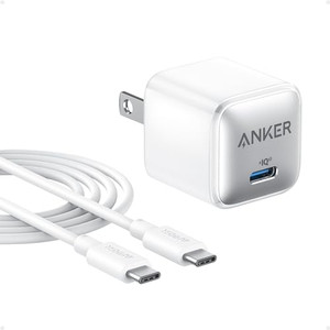 Anker USB C Charger Block, 20W PIQ 3.0 Compact Fast Charging for iPhone 16/15 and More Series, Galaxy, Pixel 4/3, iPad (White, 1 Pack&1 Cable)