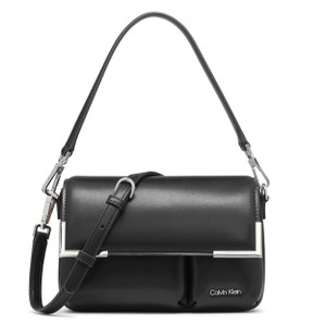 Calvin Klein Mica Organizational Flap Crossbody, Black/Silver Puffy, One Size