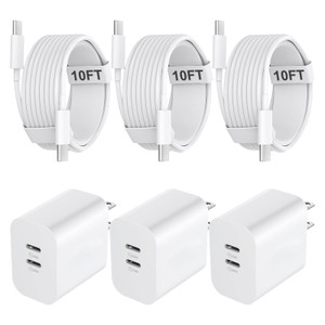 USB C Charger for iPhone 17/16/15 Pro Max Charger Fast Charging 10FT, 20W C Charge Block with USB C to C Cord Cable Compatible for iPhone 17 16 15 Pr