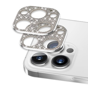 [2 Pack] Omio Designed for iPhone 16 Pro Max Bling Camera Lens Protector Cover for Women Girls 3D Diamond Lens Case Glitter Diamond Crystal Metal Len