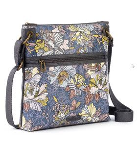 Sakroots Artist Circle Flat Crossbody, Shadow Flower Power