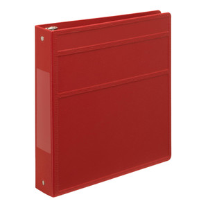 Carstens 1.5-Inch Heavy Duty 3-Ring Binder - Side Opening, Brick Red, Durable Plastic, Precision No-Gap Rings, Waterproof Cover, No Pockets, Holds 25