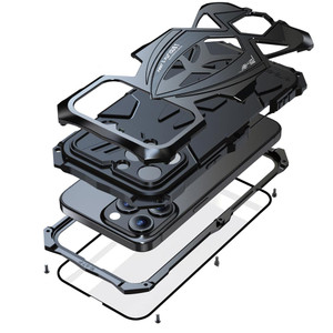 Lunivop for iPhone 16 Pro Max Case Heavy Duty Protection Rugged Screw Full Body Military Grade Metal Bumper Rubber with Hard Durable Phone Cases Cove