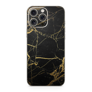 Phone Skin Compatible with Apple iPhone 16 Pro Max - Black Gold Marble - Premium 3M Vinyl Protective Wrap Decal Cover - Easy to Apply | Crafted in Th