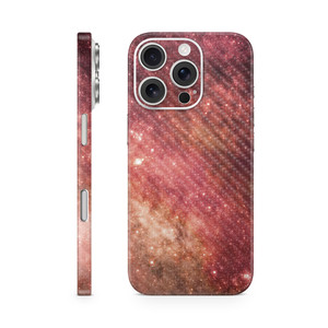 Carbon Fiber Phone Skin Compatible with Apple iPhone 16 Pro - Red Stars - Premium 3M Vinyl Protective Wrap Decal Cover - Easy to Apply | Crafted in T