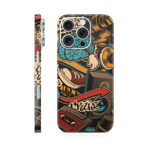 Phone Skin Compatible with Apple iPhone 16 Pro - Orange Hip Hop - Premium 3M Vinyl Protective Wrap Decal Cover - Easy to Apply | Crafted in The USA b