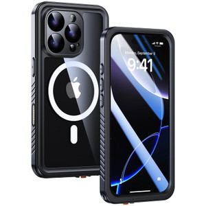Lanhiem Magnetic for iPhone 16 Pro Waterproof Case, Dustproof Shockproof Case Built-in Screen & Camera Protection [Compatible with MagSafe], Full Bod